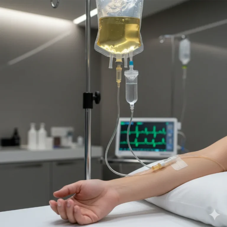 Infūzijas terapija nodrošina medikamentu un vitamīnu intravenozu ievadi.