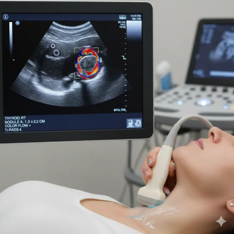 Vairogdziedzera mezglus izmeklēšana ar ultrasonogrāfijas iekārtu - USG vairogdziedzerim