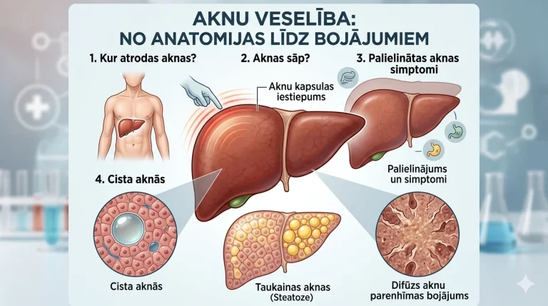 Aknas - anatomija, simptomi un ultrasonogrāfija vēdera dobumam