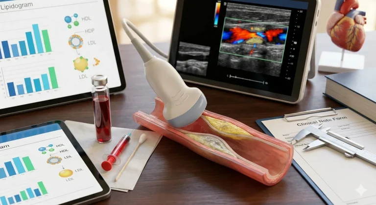 Holesterīna kontrole nav tikai izvairīšanās no olām. Tā ir kompleksa pieeja, kas sākas ar lipidogrammu, turpinās ar doplerogrāfiju, lai redzētu reālo asinsvadu stāvokli, un kulminē ar profesionālu asinsvadu ķirurga atzinumu.