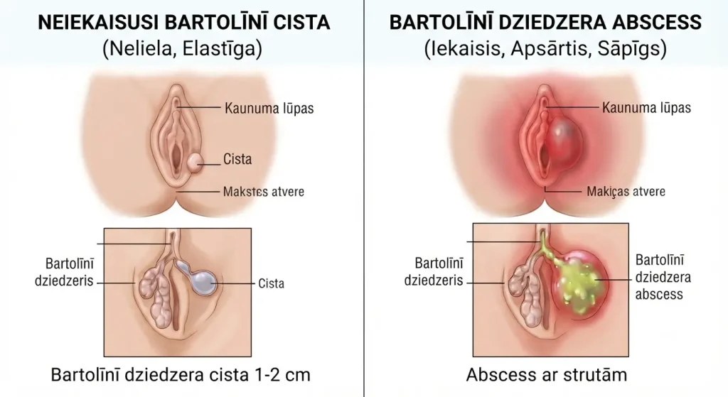 Bartolīnī dziedzera cista un abscess ar strutām